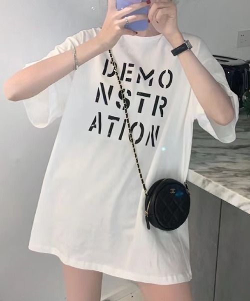 Sibra(シブラ)の「オーバーサイズTシャツ(Tシャツ/カットソー・レディース・ホワイト/ブラック/オレンジ/ブルー/ピンク・M)」の11枚目の写真