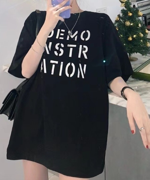 Sibra(シブラ)の「オーバーサイズTシャツ(Tシャツ/カットソー・レディース・ホワイト/ブラック/オレンジ/ブルー/ピンク・M)」の20枚目の写真
