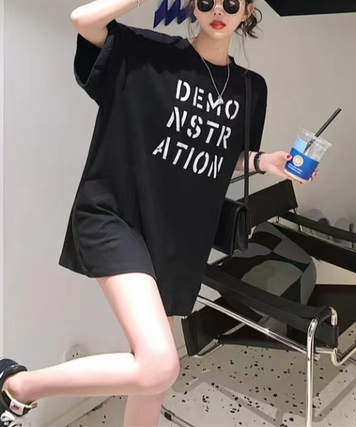 Sibra(シブラ)の「オーバーサイズTシャツ(Tシャツ/カットソー・レディース・ホワイト/ブラック/オレンジ/ブルー/ピンク・M)」の14枚目の写真