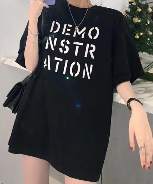Sibra(シブラ)の「オーバーサイズTシャツ(Tシャツ/カットソー・レディース・ホワイト/ブラック/オレンジ/ブルー/ピンク・M)」の17枚目の写真