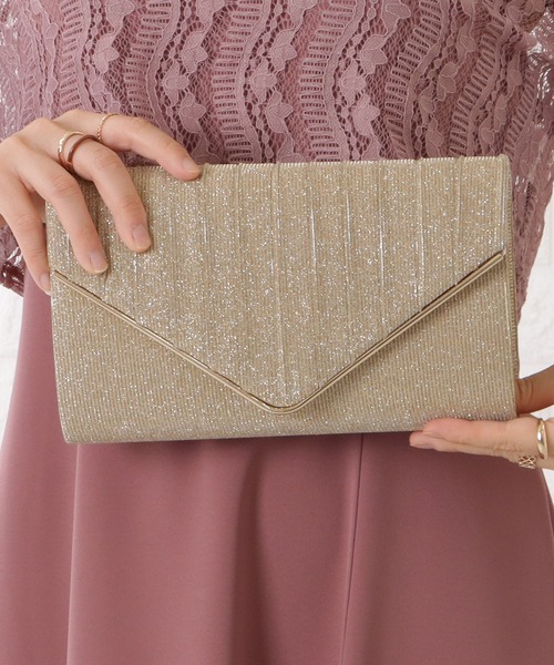 Lace Ladies(レースレディース)の「メタリックカラーV字ラメクラッチバッグ(クラッチバッグ・レディース・ゴールド/ブラック/シルバー・FREE)」の6枚目の写真