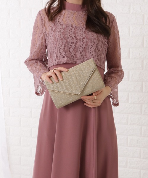 Lace Ladies(レースレディース)の「メタリックカラーV字ラメクラッチバッグ(クラッチバッグ・レディース・ゴールド/ブラック/シルバー・FREE)」の7枚目の写真