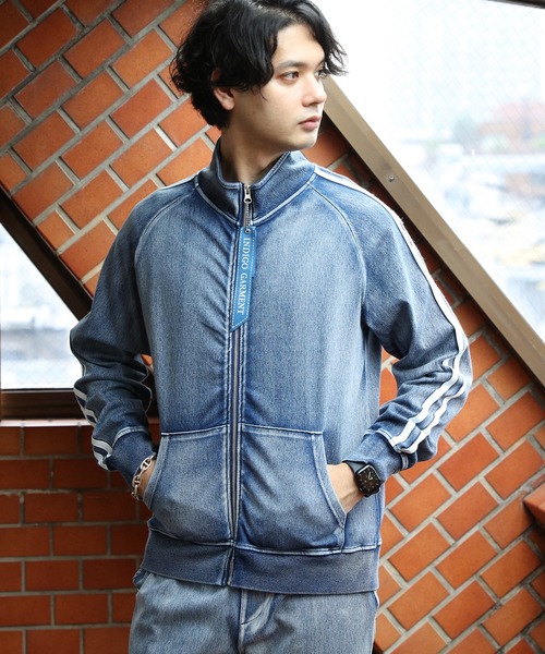 ８(eight)（エイト）の「袖ライントラッカー（ジャージ・メンズ・ブルー/ネイビー・X-LARGE/MEDIUM/LARGE）」の2枚目の写真