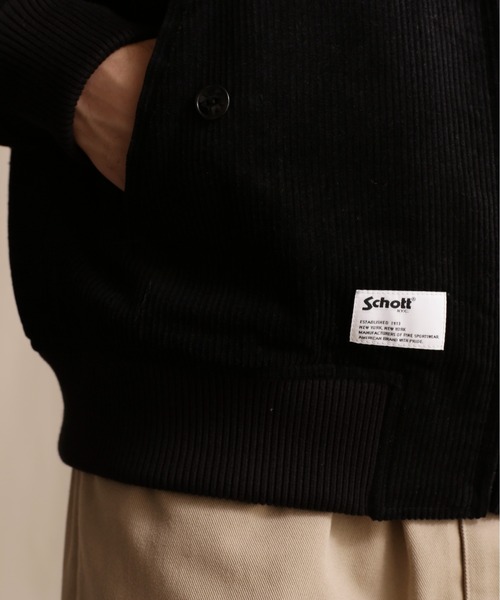 schott（ショット）の「【WEB LIMITED】Schott/ショット/CORDUROY SWINGTOP JKT/コーデュロイ スウィングトップジャケット（ブルゾン・メンズ・ブラック/ブルーグレー・L/2XL/XL/M）」の11枚目の写真