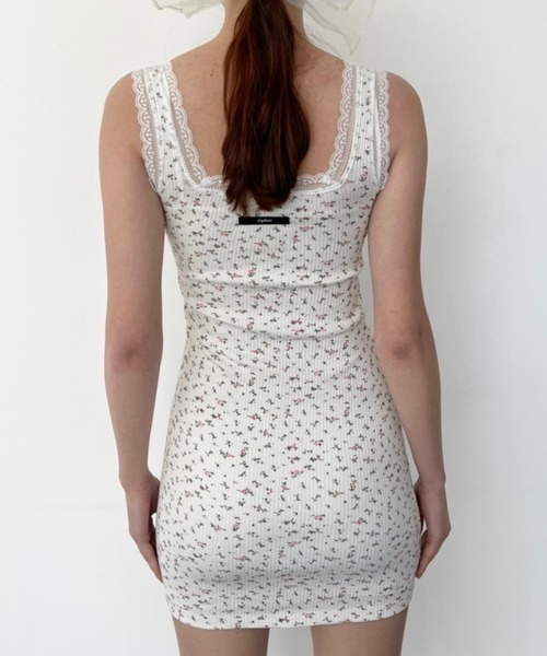 épine label lace flower rib onepiece epine（エピヌ）の「epine label lace flower rib onepiece
