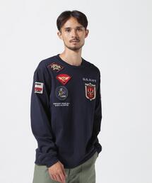 《WEB&DEPOT限定》TOP GUN PATCHED L/S T-SHIRT / トップガン パッチド 長袖 Tシャツ / AVIREX / アヴィレックス