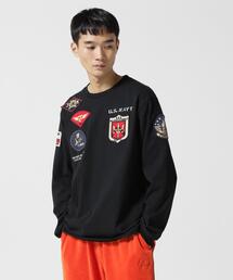 《WEB&DEPOT限定》TOP GUN PATCHED L/S T-SHIRT / トップガン パッチド 長袖 Tシャツ / AVIREX / アヴィレックス