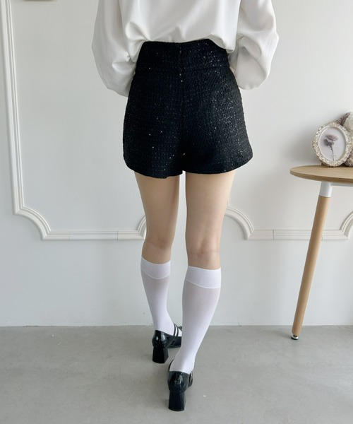 セール】ビジューバックルツイードショートパンツ（その他パンツ