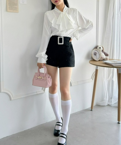 セール】ビジューバックルツイードショートパンツ（その他パンツ