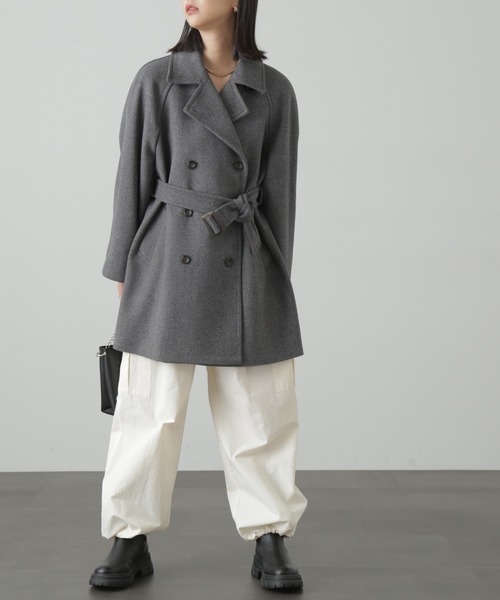 FREE'S MART（フリーズマート）の「◆スタンドカラーミドル丈コート（ステンカラーコート・レディース・ベージュ系その他/グレー系その他/ブラック・SMALL/MEDIUM）」の19枚目の写真