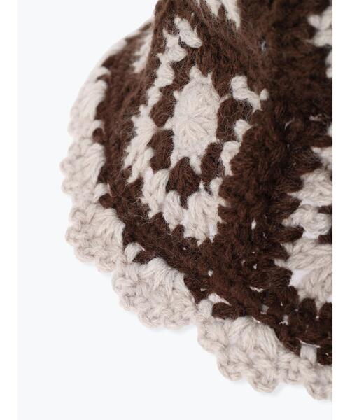 Samansa Mos2（サマンサ モスモス）の「配色クロシェハット（ハット・レディース・ベージュ/ブラウン・F）」の10枚目の写真