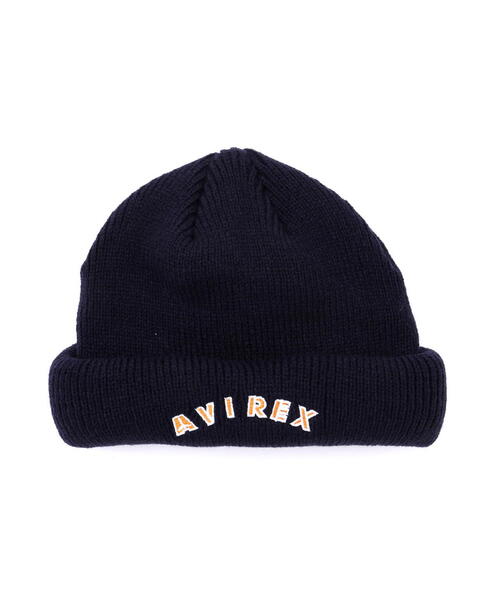 AVIREX（アヴィレックス）の「2WAY WATCH CAP / ２ウェイ ワッチキャップ / AVIREX / アヴィレックス（ニットキャップ/ビーニー・メンズ・ネイビー/ブラック・F）」の4枚目の写真