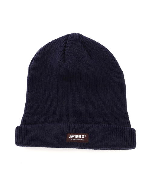 AVIREX（アヴィレックス）の「2WAY WATCH CAP / ２ウェイ ワッチキャップ / AVIREX / アヴィレックス（ニットキャップ/ビーニー・メンズ・ネイビー/ブラック・F）」の5枚目の写真