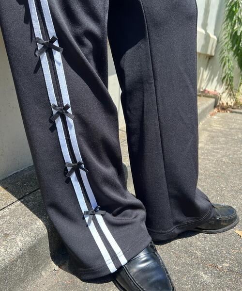 WC（ダブル シー）の「リボンラインフレアパンツ（その他パンツ・レディース・ブラック/ネイビー/グリーン/グレー・FREE）」の6枚目の写真