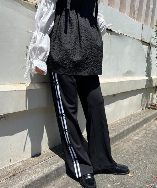 WC（ダブル シー）の「リボンラインフレアパンツ（その他パンツ・レディース・ブラック/ネイビー/グリーン/グレー・FREE）」の14枚目の写真