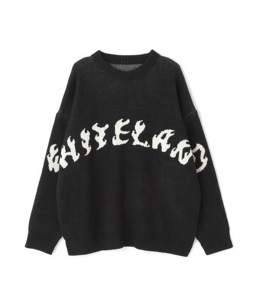 WHITELAND(ホワイトランド)の「【WEB&DEPOT限定】WHITELAND/ホワイトランド/FRONT LOGO CREWNECK KNIT(ニット/セーター・レディース・ブラック/アイボリー/ブルー・L/M)」の4枚目の写真