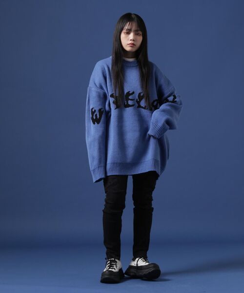 WHITELAND(ホワイトランド)の「【WEB&DEPOT限定】WHITELAND/ホワイトランド/FRONT LOGO CREWNECK KNIT(ニット/セーター・レディース・ブラック/アイボリー/ブルー・L/M)」の12枚目の写真