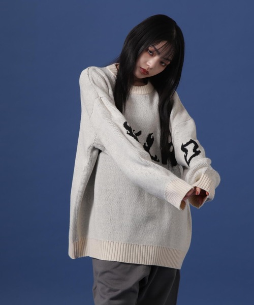 WHITELAND(ホワイトランド)の「【WEB&DEPOT限定】WHITELAND/ホワイトランド/FRONT LOGO CREWNECK KNIT(ニット/セーター・レディース・ブラック/アイボリー/ブルー・L/M)」の21枚目の写真