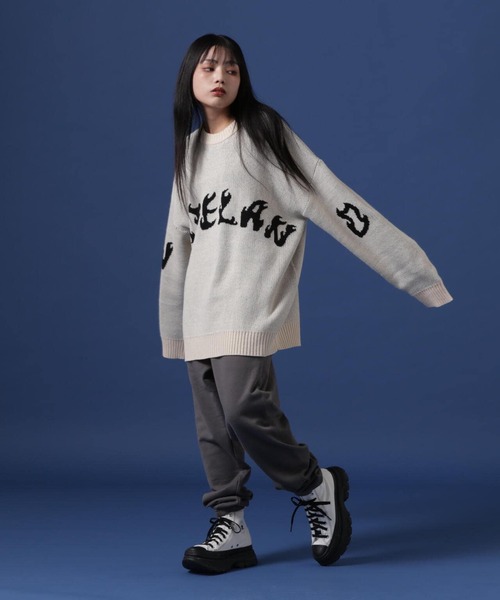WHITELAND(ホワイトランド)の「【WEB&DEPOT限定】WHITELAND/ホワイトランド/FRONT LOGO CREWNECK KNIT(ニット/セーター・レディース・ブラック/アイボリー/ブルー・L/M)」の22枚目の写真