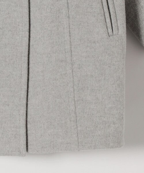 SHIPS any（シップス エニィ）の「SHIPS any: ノンミュールジングウール テーラード コクーン ショート コート（チェスターコート・レディース・ライトグレー/ブラック/キャメル/ブルー・ONE SIZE）」の8枚目の写真