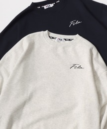 FILA/フィラ 別注 オーバーサイズ 裏起毛 ロゴ ワンポイント刺繍 スウェット トレーナー/長袖 トップス プルオーバー/レディース メンズ