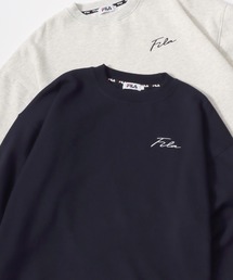 FILA/フィラ 別注 オーバーサイズ 裏起毛 ロゴ ワンポイント刺繍 スウェット トレーナー/長袖 トップス プルオーバー/レディース メンズ