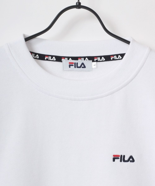 FILA(フィラ)の「FILA/フィラ 別注 オーバーサイズ 裏起毛 ロゴ ワンポイント刺繍 スウェット トレーナー/長袖 トップス プルオーバー/レディース メンズ(スウェット・レディース・ブラック/ブルー系その他/ブラック系その他/ホワイト/ネイビー/オートミール・L/M/LL)」の14枚目の写真