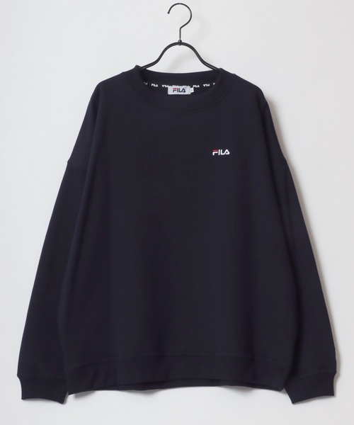 FILA(フィラ)の「FILA/フィラ 別注 オーバーサイズ 裏起毛 ロゴ ワンポイント刺繍 スウェット トレーナー/長袖 トップス プルオーバー/レディース メンズ(スウェット・レディース・ブラック/ブルー系その他/ブラック系その他/ホワイト/ネイビー/オートミール・L/M/LL)」の11枚目の写真
