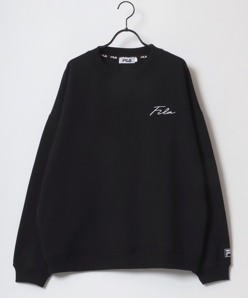 FILA(フィラ)の「FILA/フィラ 別注 オーバーサイズ 裏起毛 ロゴ ワンポイント刺繍 スウェット トレーナー/長袖 トップス プルオーバー/レディース メンズ(スウェット・レディース・ブラック/ブルー系その他/ブラック系その他/ホワイト/ネイビー/オートミール・L/M/LL)」の9枚目の写真