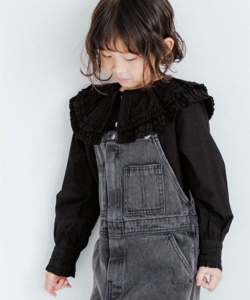 LOWRYS FARM(ローリーズファーム)の「フリルカラーブラウスLS 977221(シャツ/ブラウス・キッズ・ブルー/ホワイト/ブラック・150cm/140cm/130cm/120cm/110cm)」の3枚目の写真