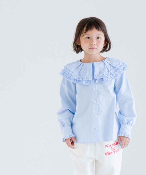 LOWRYS FARM(ローリーズファーム)の「フリルカラーブラウスLS 977221(シャツ/ブラウス・キッズ・ブルー/ホワイト/ブラック・150cm/140cm/130cm/120cm/110cm)」の13枚目の写真