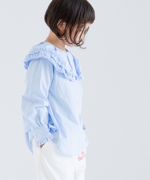 LOWRYS FARM(ローリーズファーム)の「フリルカラーブラウスLS 977221(シャツ/ブラウス・キッズ・ブルー/ホワイト/ブラック・150cm/140cm/130cm/120cm/110cm)」の14枚目の写真