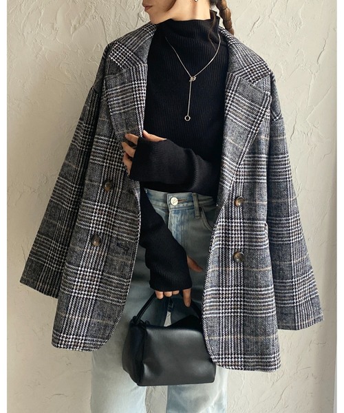 She's Closet（シーズクローゼット）の「アームウォーマー風ハイネックタイト長袖指穴フィンガーホールリブニット（ニット/セーター・レディース・レッド/ブラック×ホワイト/ブルー/グレー/ブラック/アイボリー/イエロー/ライトグレー/ブルー系その他・FREE）」の15枚目の写真