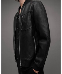 オールセインツ✨ボンバージャケット　ラムレザー　XS　ダークグリーン　MA-1 ALLSAINTS｜オールセインツのMA-1通販 - ZOZOTOWN