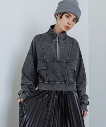 JEANASIS | ブリーチハーフZIPショートプルオーバー/989459(スウェット)