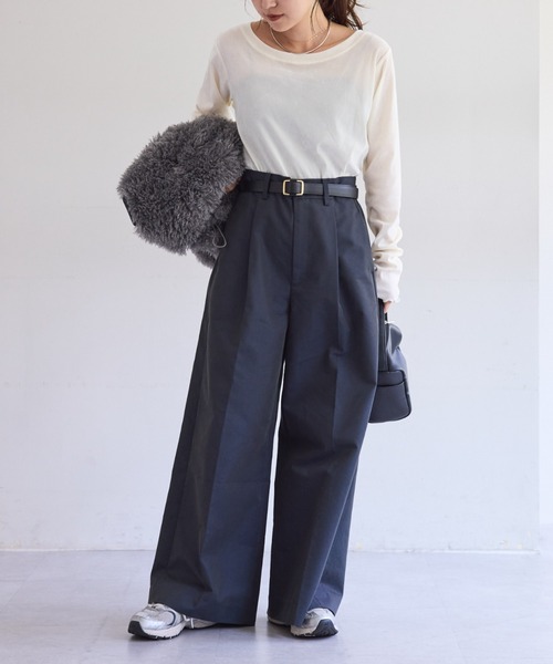 CIAOPANIC TYPY（チャオパニックティピー）の「シアーフロッキーベロアメロートップス（Tシャツ/カットソー・レディース・ブラウン/グレー/オフホワイト/ブラック・ONE SIZE）」の9枚目の写真