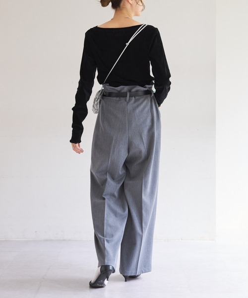 CIAOPANIC TYPY（チャオパニックティピー）の「シアーフロッキーベロアメロートップス（Tシャツ/カットソー・レディース・ブラウン/グレー/オフホワイト/ブラック・ONE SIZE）」の20枚目の写真