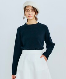 grove | ふんわりやわらか!フラッフィーコットンブレンドクルーネックプルオーバー(ニット/セーター)