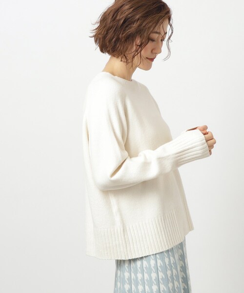 grove（グローブ）の「◆ふんわりやわらか!フラッフィーコットンブレンドクルーネックプルオーバー（ニット/セーター・レディース・ナチュラル/ブルー系その他/ライトブルー/グレー/パープル・03/02/04/01/05）」の19枚目の写真