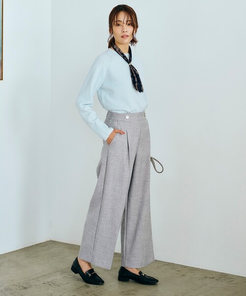 grove（グローブ）の「◆ふんわりやわらか!フラッフィーコットンブレンドクルーネックプルオーバー（ニット/セーター・レディース・ナチュラル/ブルー系その他/ライトブルー/グレー/パープル・03/02/04/01/05）」の22枚目の写真