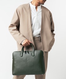 MURA（ムラ）の「薄型 ダブルジッパー YKKファスナー 牛革 ビジネス ブリーフケース（ビジネスバッグ）」