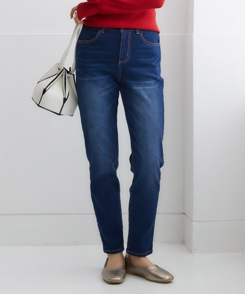 nissen(ニッセン)の「【あったか裏起毛】ストレッチゆるフィットスキニーパンツ(チノパンツ・レディース・ボルドー/チャコール/ネイビー系2/ブラック系1/ネイビー系1/ベージュ/ブラック・L/LL/S/M/3L)」の7枚目の写真