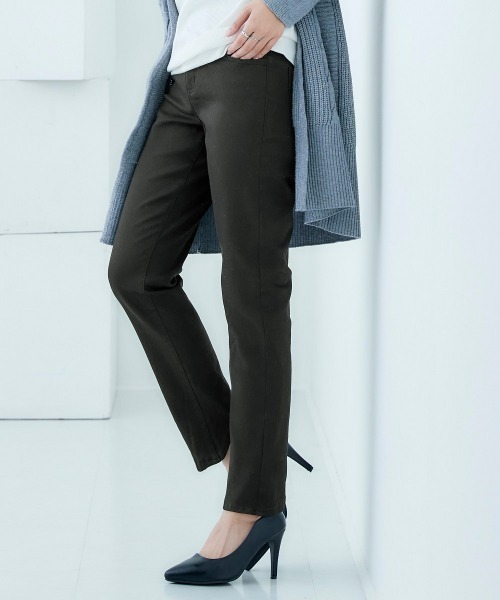 nissen(ニッセン)の「【あったか裏起毛】ストレッチゆるフィットスキニーパンツ(チノパンツ・レディース・ボルドー/チャコール/ネイビー系2/ブラック系1/ネイビー系1/ベージュ/ブラック・L/LL/S/M/3L)」の2枚目の写真