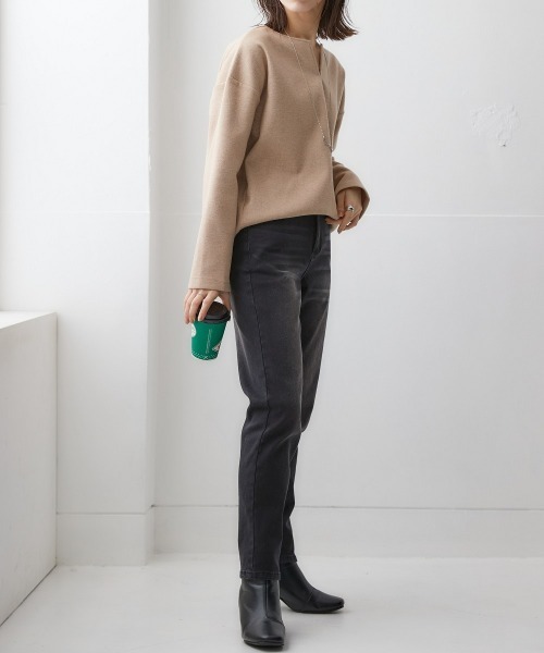 nissen(ニッセン)の「【あったか裏起毛】ストレッチゆるフィットスキニーパンツ(チノパンツ・レディース・ボルドー/チャコール/ネイビー系2/ブラック系1/ネイビー系1/ベージュ/ブラック・L/LL/S/M/3L)」の11枚目の写真