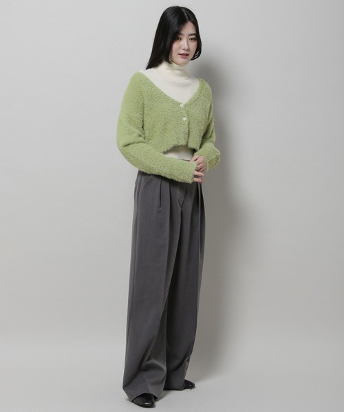 3.3 Field Trip （3.3フィールドトリップ）の「3.3 Field Trip／フェザーショートカーデ　2976546（カーディガン/ボレロ・レディース・グリーン/アイボリー/ネイビー/ブラウン/ブラック・FREE）」の18枚目の写真