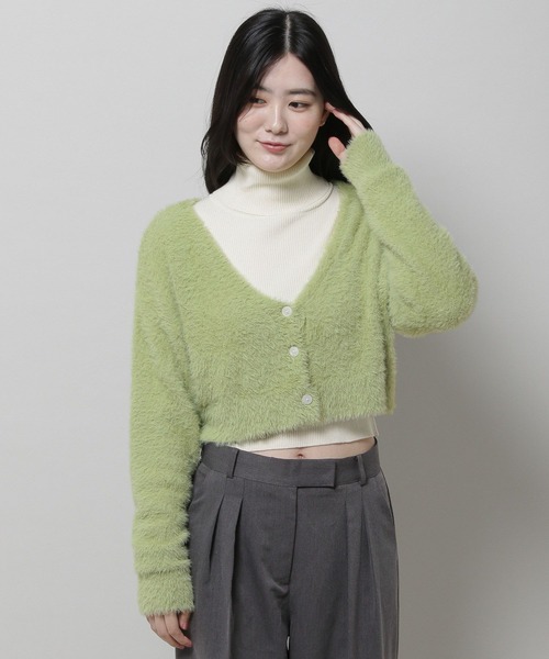 3.3 Field Trip （3.3フィールドトリップ）の「3.3 Field Trip／フェザーショートカーデ　2976546（カーディガン/ボレロ・レディース・グリーン/アイボリー/ネイビー/ブラウン/ブラック・FREE）」の22枚目の写真
