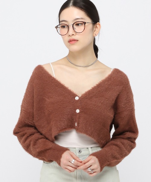 3.3 Field Trip （3.3フィールドトリップ）の「3.3 Field Trip／フェザーショートカーデ　2976546（カーディガン/ボレロ・レディース・グリーン/アイボリー/ネイビー/ブラウン/ブラック・FREE）」の11枚目の写真