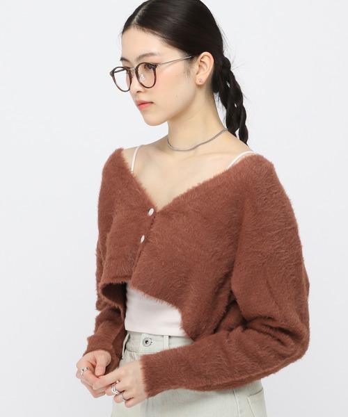 3.3 Field Trip （3.3フィールドトリップ）の「3.3 Field Trip／フェザーショートカーデ　2976546（カーディガン/ボレロ・レディース・グリーン/アイボリー/ネイビー/ブラウン/ブラック・FREE）」の12枚目の写真