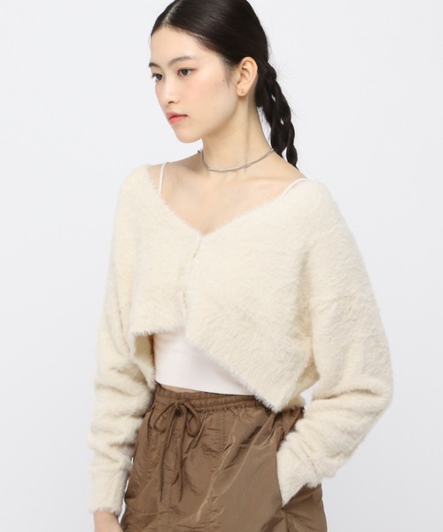 3.3 Field Trip （3.3フィールドトリップ）の「3.3 Field Trip／フェザーショートカーデ　2976546（カーディガン/ボレロ・レディース・グリーン/アイボリー/ネイビー/ブラウン/ブラック・FREE）」の17枚目の写真