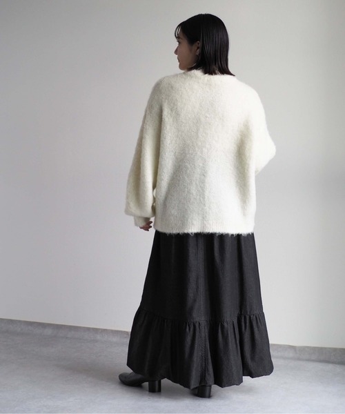 cepo（セポ）の「ふわふわ綿あめニットカーディガン（カーディガン/ボレロ・レディース・ブルー/グリーン/オフホワイト/ベージュ・M）」の19枚目の写真